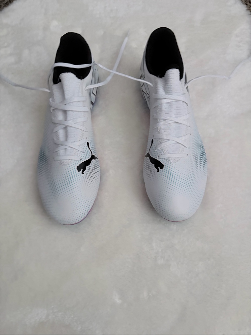 Puma White and Black Men's Athletic Soccer Shoes